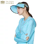 【HOII后益】印花伸縮艷陽帽 ★藍光(UPF50+抗UV防曬涼感先進光學機能布)