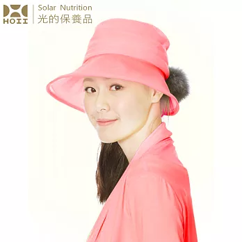 【HOII后益】毛球圓統帽 ★紅光 (UPF50+抗UV防曬涼感先進光學機能布)