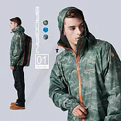 【寶嘉尼 BAOGANI】B01城市獵人機能背包型二件式雨衣2XL迷彩綠