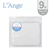 L’Ange 棉之境 9層純棉紗布浴巾/蓋毯 70x120cm-白色