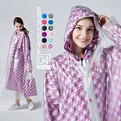 【寶嘉尼 BAOGANI】B04 HAPPY RAINY DAY 雙層雨衣-千鳥格(雙層雨衣、可拆式連身雨衣)2XL粉紫