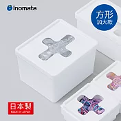 【日本 INOMATA】日製方形十字抽取口小物收納盒-加大款