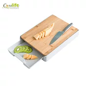 【Conalife】多功能切菜裝菜二合一雙面抽屜竹砧板(1入)