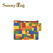 Sunny Bag - 零錢包-彩色積木-拉鍊紅