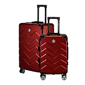 【BENTLEY賓利】26吋+20吋 PC+ABS 商務鋁合金拉桿輕量行李箱 二件組-紅