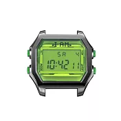 I AM玩色新革命電子錶_大-銀殼螢光綠面x軍綠錶帶