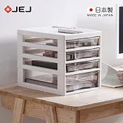 【日本JEJ】日製辦公桌上型A4文件收納櫃-1大抽3小抽- 米白