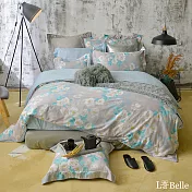 義大利La Belle《恬靜時光》雙人純棉防蹣抗菌吸濕排汗兩用被床包組