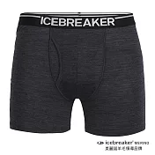 【紐西蘭Icebreaker 】男 Anatomica 四角開口內褲-BF150-灰黑 / IB103030-011-M