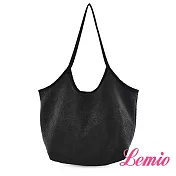 【Lemio】LD系列訂製簡約單肩托特包(性格黑)