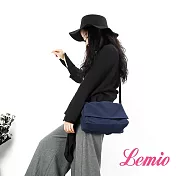 【Lemio】LD系列訂製棉麻郵差包(深邃藍)
