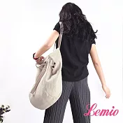 【Lemio】LD系列訂製棉麻側背包(品味白)