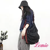 【Lemio】LD系列訂製棉麻側背逛街包(性格黑)