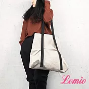 【Lemio】LD系列訂製棉麻抓皺側背包(品味白)