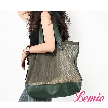 【Lemio】LD系列訂製尼龍網帶子母單肩包(軍綠)