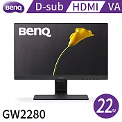 BenQ 22型VA面板雙HDMI光智慧護眼液晶螢幕-GW2280(D-sub/HDMI/喇叭1w*2)