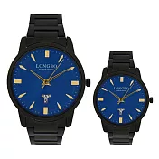 LONGBO龍波 80580 閃耀光澤多角度切割鏡面對錶手錶 - 藍面 小