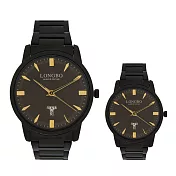 LONGBO龍波 80580 閃耀光澤多角度切割鏡面對錶手錶 - 黑面 小