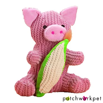 美國Patchwork 寵物用粉紅小豬15吋+玉米