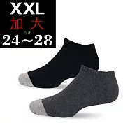 【老船長】台灣製(6103)竹炭加大氣墊船形襪-12雙入黑色