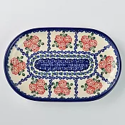 波蘭陶 漫野薔薇系列 橢圓盤 24cm 波蘭手工製