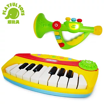 【Playful Toys 頑玩具】電子琴+電子喇叭組合 2869(鋼琴 喇叭 音樂 節奏 琴鍵 仿真樂器 早教玩具) 粉紅色