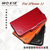 Moxie X-SHELL iPhone 11 (6.1吋) 分離式防電磁波皮套 側翻皮套棕色