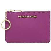 MICHAEL KORS 素面防刮卡夾零錢包-紫色(現貨+預購)紫色