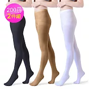 Grace 台灣製 韻律褲襪 200丹超彈性(2雙)2雙-白色
