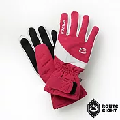 Route8八號公路 KORUS PRIMALOFT(可觸控滑屏)防水保暖手套 絢麗紅L