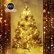 摩達客 台灣製7呎/7尺(210cm)豪華版氣質霧金系聖誕樹(不含飾品)+100燈LED燈暖白光2串(附IC控制器)