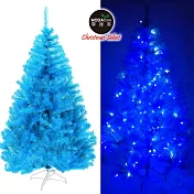 摩達客 台灣製7呎/7尺(210cm)豪華版晶透藍系聖誕樹(不含飾品)+100燈LED燈藍白光2串(附IC控制器)