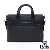 Lynx - 美國山貓牛皮mix防潑水時尚商務型電腦公事包灰色