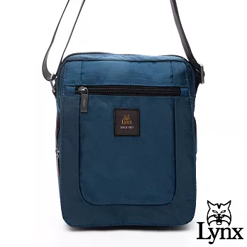 Lynx - 美國山貓休閒防潑水多功能好收納斜背包深藍色