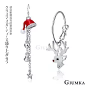 GIUMKA 耳環 溫馨耶誕 耳勾式 精鍍正白K 聖誕節 MF00591銀色