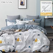 《DUYAN 竹漾》台灣製 100%精梳純棉雙人床包三件組-北歐森活