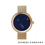 DOMENI COMPANY 經典系列 316L不鏽鋼單眼錶 博爵藍 (GBM01) 金色/40mm