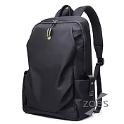 【Zoe s】首爾風尚防潑水街頭輕量電腦後背包(性格黑)