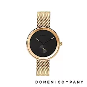 DOMENI COMPANY 經典系列 316L不鏽鋼單眼錶 爵仕黑 (GLM01-32) 金色/32mm