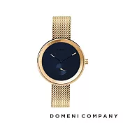 DOMENI COMPANY 經典系列 316L不鏽鋼單眼錶 魅惑藍 (GBM01-32) 金色/32mm
