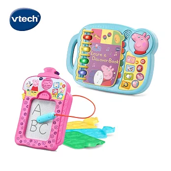 【Vtech】粉紅豬小妹-英語學習聽寫互動2入組 (有聲書+畫板)