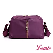 【Lemio】防潑水單肩小方包(魅力紫)