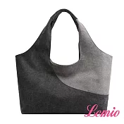 【Lemio】防潑水單肩撞色帆布包(品味灰)