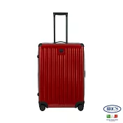 【BRIC S】義大利製編織箱殼 28吋 防水拉鍊行李箱 - 酒紅色