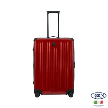 【BRIC S】義大利製編織箱殼 28吋 防水拉鍊行李箱 - 酒紅色