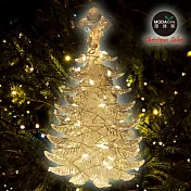 摩達客 晶透迷你壓克力聖誕樹塔+50燈LED銅線燈電池燈(暖白光)