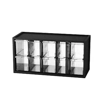 樹德 livinbox - 小幫手零件分類箱(10抽) A9-510 個性黑