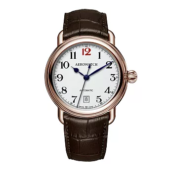 AEROWATCH 瑞士愛羅錶 - 時尚都會機械錶(玫瑰金色款)