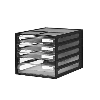 樹德-livinbox A4桌上文件資料櫃(4抽) DD-1213 個性黑