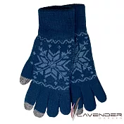 Lavender-i-Touch觸控雙層手套-雪花-藍藍